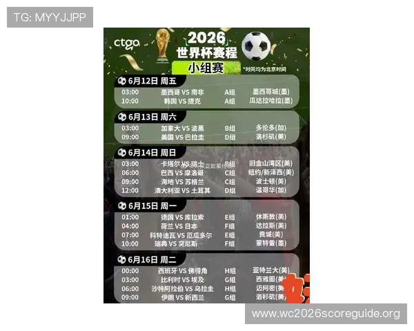 2026年世界杯赛程安排中国时间版完整一览表及重要赛事时间提醒 2026年世界杯赛程安排中国时间版完整一览表及重要赛事时间提醒
